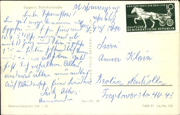 Eggesin in Mecklenburg Vorpommern, Bahnhofstra&szlig;e, Gesch&auml;ft, Inh. J. Dresen