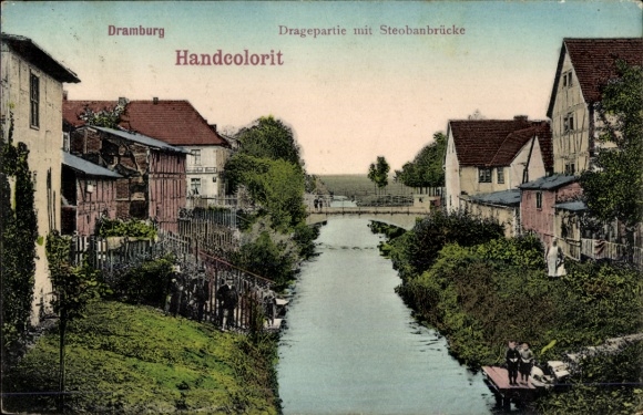 Drawsko Pomorskie Dramburg Pommern, Drage mit Steobanbr&uuml;cke