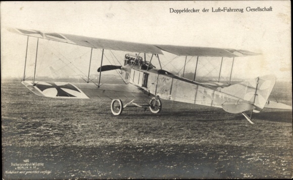 Flugzeug, Doppeldecker der Luft-Fahrzeug Gesellschaft, Sanke 415