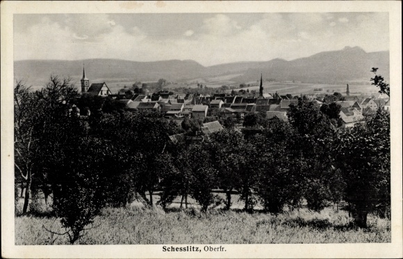 Schesslitz Sche&szlig;litz in Oberfranken, Teilansicht, Gasthof Linderhof