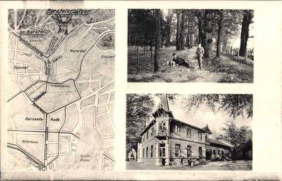 Hamburg Gro&szlig; Borstel, Borsteler J&auml;ger, Stadtplan