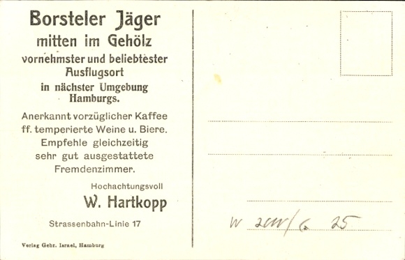 Hamburg Gro&szlig; Borstel, Borsteler J&auml;ger, Stadtplan