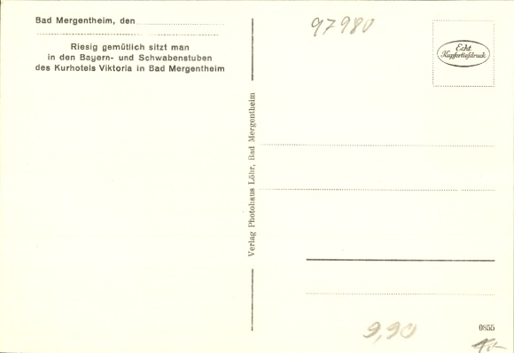 Bad Mergentheim in Tauberfranken, Kurhotel Viktoria, Schwabenstube