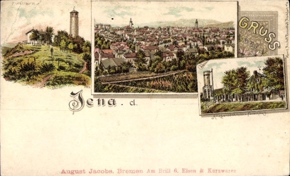 Jena in Th&uuml;ringen, Gesamtansicht, Turm