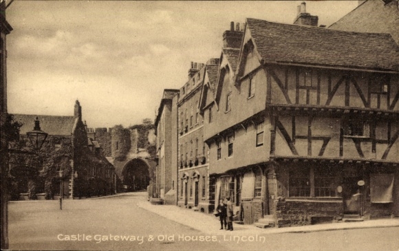 Lincoln Lincolnshire England, Castle Gateway, alte H&auml;user, Lincoln