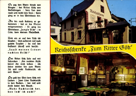 Kr&ouml;v an der Mosel, Reichsschenke Zum Ritter G&ouml;tz, Gedicht