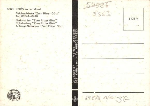 Kr&ouml;v an der Mosel, Reichsschenke Zum Ritter G&ouml;tz, Gedicht