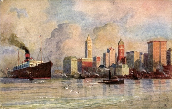New York City USA, Scandinavian America Line, Schiff