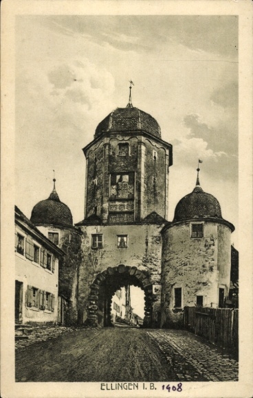 Ellingen in Mittelfranken Bayern, Historisches Tor,  Jahr 1408