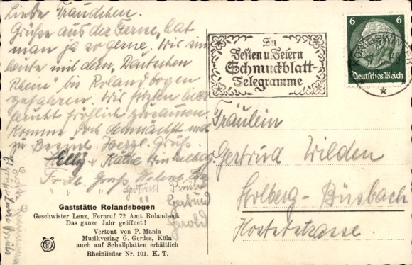Rolandseck Remagen am Rhein, Terrasse am Rolandsbogen, Romanauszug Im Rolandsbogen