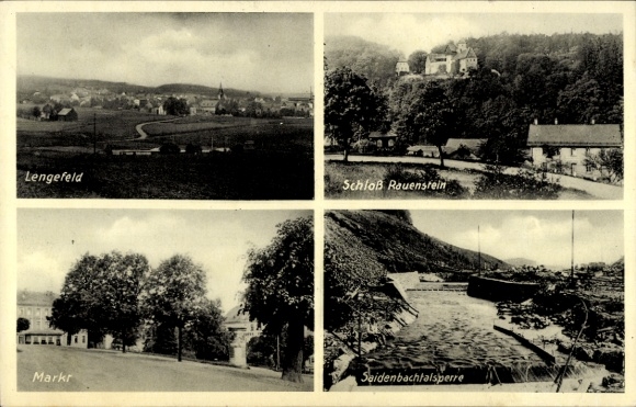 Lengefeld im Erzgebirge Sachsen, Gesamtansicht, Schloss Rauenstein, Saidenbachtalsperre, Markt