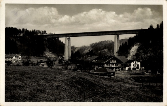 Weyarn Oberbayern, Mangfallbr&uuml;cke, Reichsautobahn M&uuml;nchen&ndash;Salzburg, Viadukt