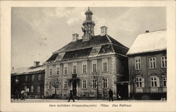 Jelgava Mitau Lettland, Mitau, Rathaus, &ouml;stlicher Kriegsschauplatz