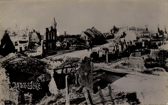 Zonnebeke Zonnebeeke Zonnebecke Westflandern, Kriegszerst&ouml;rungen