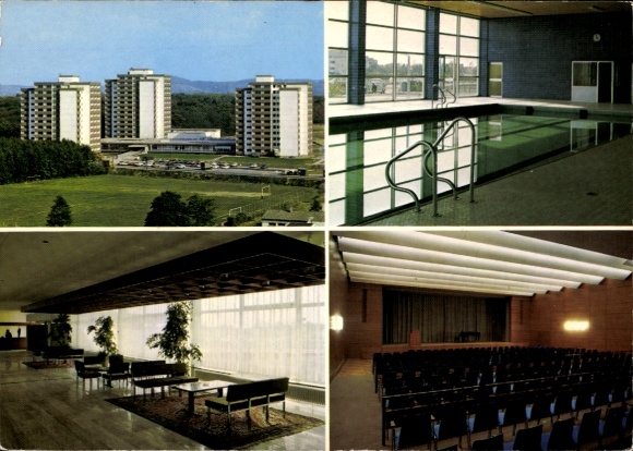 Karlsruhe in Baden, Wohnstift  Hochh&auml;user, Hallenbad, Foyer, Saal
