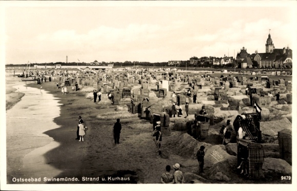 Świnoujście Swinem&uuml;nde Pommern, Ostseebad Strand, Kurhaus