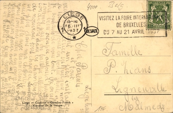 CPA Li&egrave;ge, Li&egrave;ge Wallonie, Caserne Cavalier Fonck