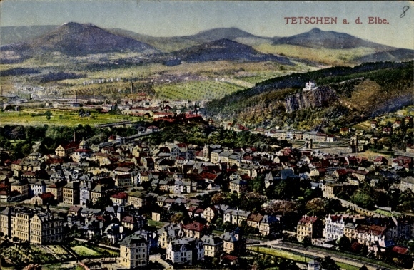 Děč&iacute;n Tetschen an der Elbe Region Aussig, Tetschen a. d. Elbe, Gesamtansicht